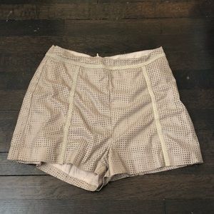 Faux leather mid/high waisted shorts